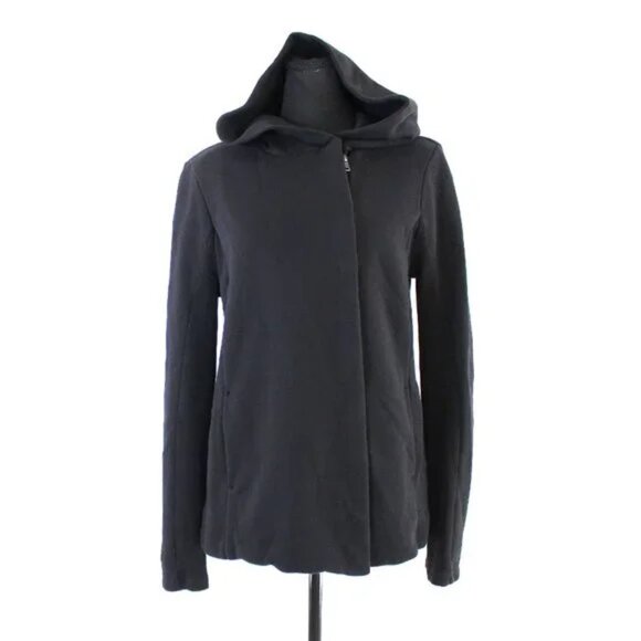 ⭐James Perse Black Concealed Asymmetric Full Zip Hoodie Jacket Size 3⭐ - Picture 5 of 8